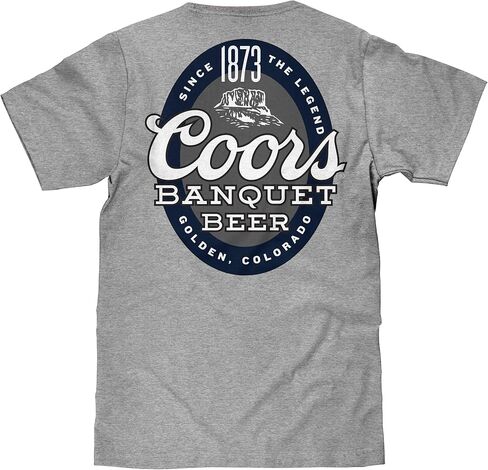 Tee Luv Men's Coors Banquet Shirt - Since 1873 Double Sided Beer Logo T-Shirt in Saudi Arabia
