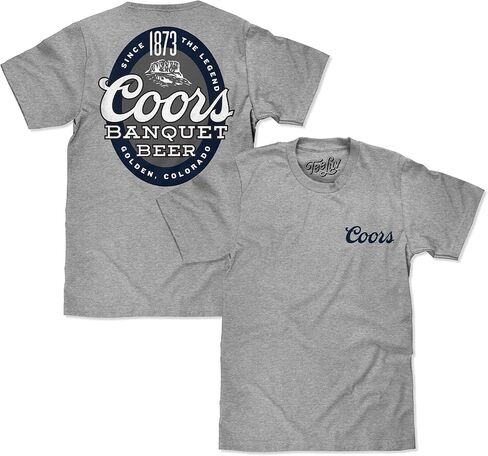 Tee Luv Men's Coors Banquet Shirt - Since 1873 Double Sided Beer Logo T-Shirt in Saudi Arabia