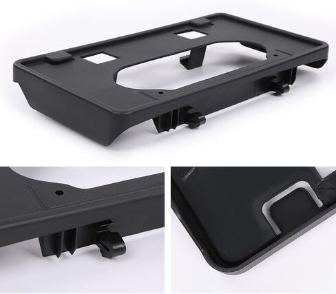 PIT66 Front Bumper Guards Pads & License Plate Frame Bracket Compatible with Ford F150 2009 2010 2011 2012 2013 2014 Insert Caps, 9L3Z17E810B 9L3Z17A385A, Black in Saudi Arabia