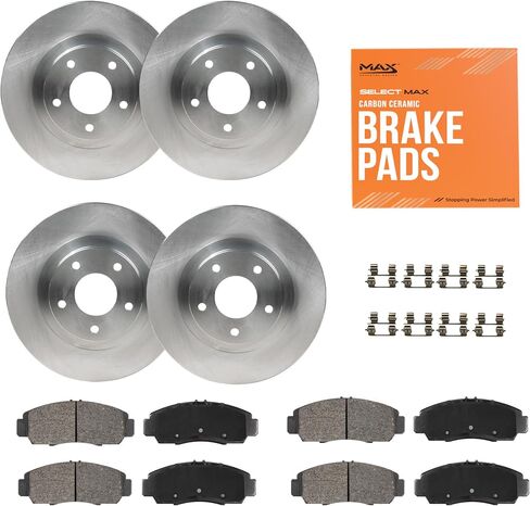 Max Advanced Brakes – ValueMAX Front & Rear Brake & Rotor Kit for Daily Driving – OE Brake Rotors & Ceramic Brake Pads – Fits 2009-2014 Subaru Impreza; 2009-2013 Forester in Kuwait