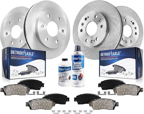 Detroit Axle - Brake Kit for Chevy GMC Silverado Sierra Yukon XL Suburban 1500 Tahoe Avalanche Cadillac Escalade ESV EXT Replacement Disc Brake Rotors Ceramic Brakes Pads Front and Rear in Saudi Arabia