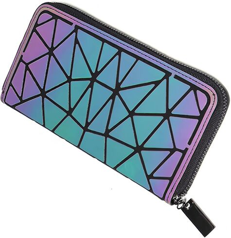 Geometric Clutch Wallet Luminous Lattice Purse Coin Purse Handbag For Women in Kuwait