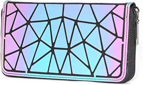 Geometric Clutch Wallet Luminous Lattice Purse Coin Purse Handbag For Women in Kuwait