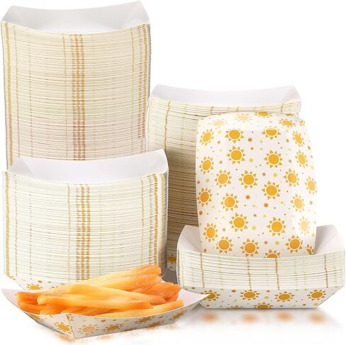 Honeydak 200 Pack 2 LB Dog Paw Party Paper Food Trays Bulk Paw Pattern Boats Food Boats Puppy Dog The Paper Hot Dog Snack Trays for BBQ Picnic Burger Fries Puppy Party Supplies Supplies in Kuwait