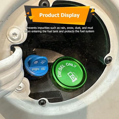 Weisen Green Magnetic Diesel Cap & Blue Diesel Ored Cap/Def Aluminium متوافق مع Dodge Ram Cummins Ecodiesel 1500/2500/3500 2019-2023 in Saudi Arabia