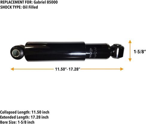 TORQUE Heavy Duty Shock Absorber for HENDRICKSON Intraax, Vantraax, CUSH, RIDEWELL, TRAILMOBILE, UTILITY Suspension Systems Replacement For Gabriel 85000, Monroe 65416 (TR85000) in Saudi Arabia