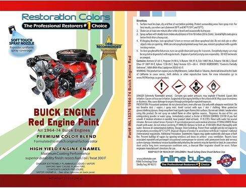أنبوب مضمّن متوافق مع 1964-1974 Buick Engine Red Pray Paint 1pc in Saudi Arabia