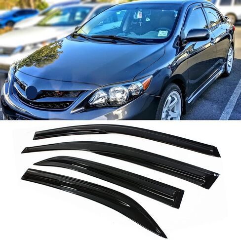 JDM 3D Style Smoked Window Visor Vent Shade Compatible for 2009-2013 Toyota Corolla in Saudi Arabia