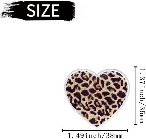 6 Pcs Heart Air Vent Clips, Leopard Print Heart Car Air Fresheners Vent Clips Long Lasting Car Diffuser Vent Clip Interior Decor Charm Decoration Cute Accessories for Women Girls in Saudi Arabia