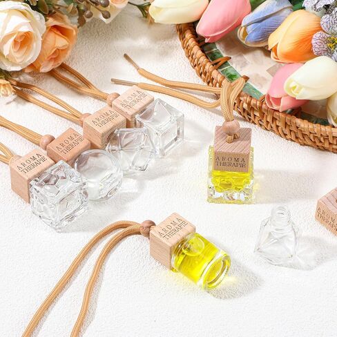 50pcs شنقا الهواء المعطر الناشر الفارغ الزجاج الصافي الناشر الأساسي الزيت العطر العطر العطور قلادة قلاط in Saudi Arabia