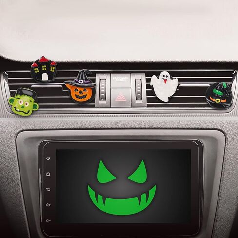 Whaline 5 Pieces Halloween Car Air Vent Clips Cute Pumpkin Ghost Witch Hat Cars Air Freshener Charm Air Conditioning Outlet Clip for Air Vent Decorations Car Accessories Cars Interior Dashboard Decor in Saudi Arabia