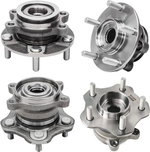 Detroit Axle - 4WD Wheel Bearing Hubs for 2008-2013 Nissan Rogue ، 4 أمامية وخلفية تحمل العجلات وتجميع المراكز 2009 2010 2011 2012 البديل in Saudi Arabia