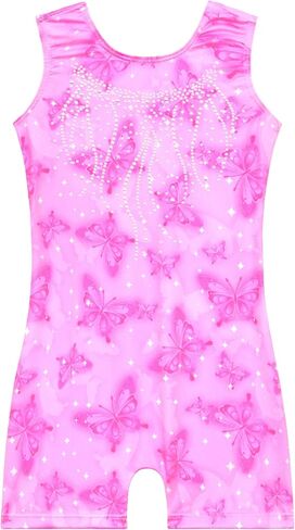 Nymphperi Gymnastics Leotards for Girls One Piece Sleeveless Biketards Colorful Tumbling Bodysuits Stretchy Unitard in Saudi Arabia