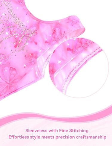 Nymphperi Gymnastics Leotards for Girls One Piece Sleeveless Biketards Colorful Tumbling Bodysuits Stretchy Unitard in Saudi Arabia