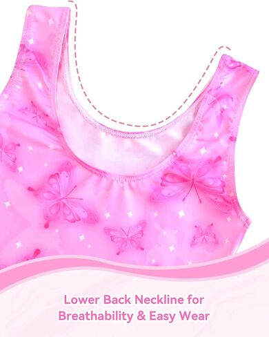 Nymphperi Gymnastics Leotards for Girls One Piece Sleeveless Biketards Colorful Tumbling Bodysuits Stretchy Unitard in Saudi Arabia