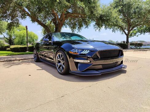 Ikon Motorsports الأمامي المصد الشفة متوافقة مع 2018-2023 Ford Mustang GT Model Only GT نمط البولي بروبيلين الأسود PP سد الذقن واقي المفسد in Saudi Arabia