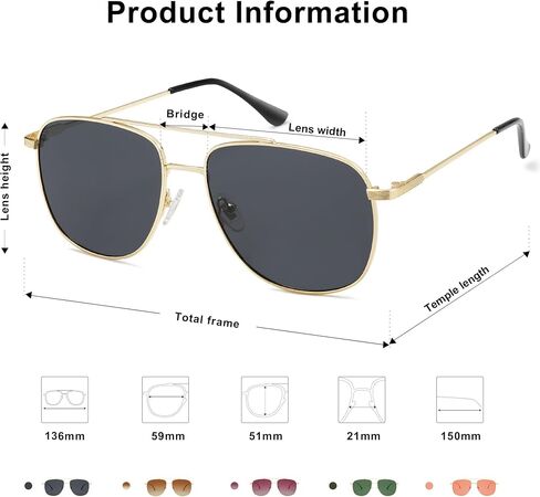 SOJOS Polarized Aviator Sunglasses Womens Men Trendy Designer Shades SJ1218 in Saudi Arabia