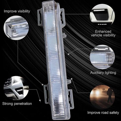 LED Daytime Running Light DRL Fog Lamp Fits for Mercedes Benz W166 ML350 ML550 ML63AMG 2013-2014 for X204 GLK250 GLK350 2013-2015 Replace A2049065401 A2049065501 in Saudi Arabia