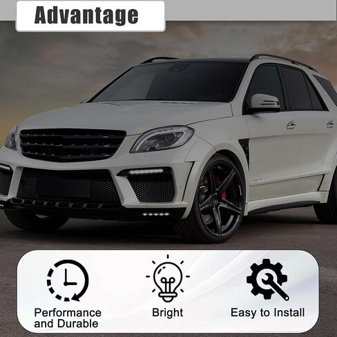 LED Daytime Running Light DRL Fog Lamp Fits for Mercedes Benz W166 ML350 ML550 ML63AMG 2013-2014 for X204 GLK250 GLK350 2013-2015 Replace A2049065401 A2049065501 in Saudi Arabia