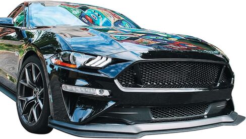 Ikon Motorsports الأمامي المصد الشفة متوافقة مع 2018-2023 Ford Mustang GT Model Only GT نمط البولي بروبيلين الأسود PP سد الذقن واقي المفسد in Kuwait