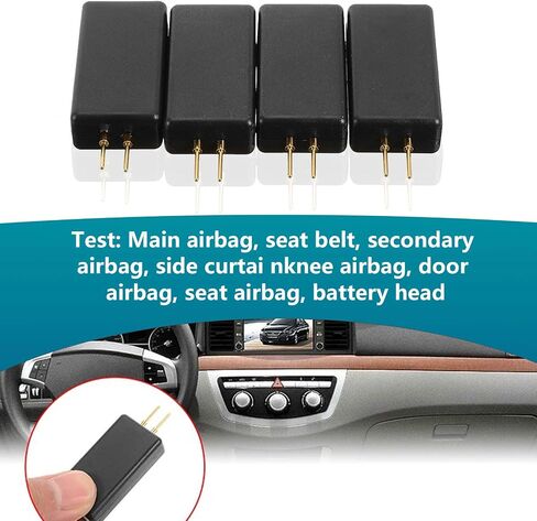 4 PCS Automotive Airbag Bypass Resistor, 12V 2-Pin Airbag Analog Tester, Automotive Diagnostic Tool for Finding Faults, Universal SRS Scanner for Cars, Trucks, SUV's (Black) in Saudi Arabia