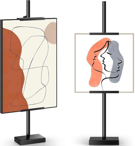 الحامل القابل للضبط منضدة الحامل - يحمل إطارات تصل إلى 28.5 بوصة - حامل إطار الصورة المعدنية الشاقة للرسومات القماشية والأعمال الفنية والعلامات وشهادات عرض (أبيض) in Kuwait