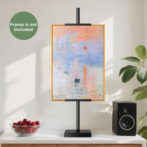 الحامل القابل للضبط منضدة الحامل - يحمل إطارات تصل إلى 28.5 بوصة - حامل إطار الصورة المعدنية الشاقة للرسومات القماشية والأعمال الفنية والعلامات وشهادات عرض (أبيض) in Kuwait