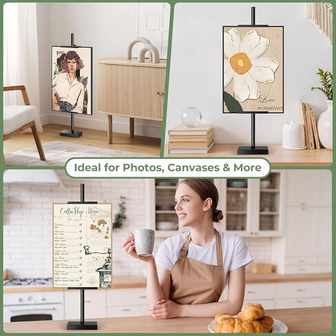 الحامل القابل للضبط منضدة الحامل - يحمل إطارات تصل إلى 28.5 بوصة - حامل إطار الصورة المعدنية الشاقة للرسومات القماشية والأعمال الفنية والعلامات وشهادات عرض (أبيض) in Kuwait