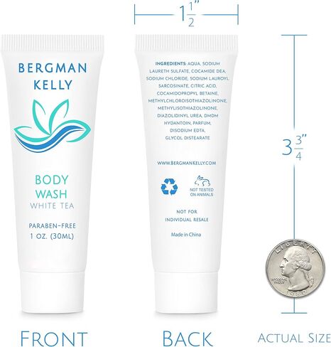 BERGMAN KELLY Travel Size Body Wash (1 fl oz, 100 PK, Tropical Waterfall), Delight Your Guests with an Invigorating and Refreshing Hotel Body Wash, Mini and Small Size Guest Hotel Toiletries in Bulk in Saudi Arabia
