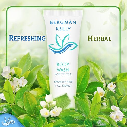 BERGMAN KELLY Travel Size Body Wash (1 fl oz, 100 PK, Tropical Waterfall), Delight Your Guests with an Invigorating and Refreshing Hotel Body Wash, Mini and Small Size Guest Hotel Toiletries in Bulk in Saudi Arabia