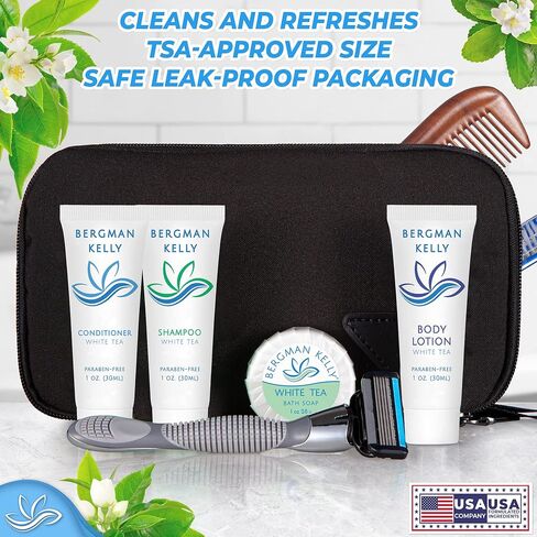BERGMAN KELLY Travel Size Body Wash (1 fl oz, 100 PK, Tropical Waterfall), Delight Your Guests with an Invigorating and Refreshing Hotel Body Wash, Mini and Small Size Guest Hotel Toiletries in Bulk in Saudi Arabia