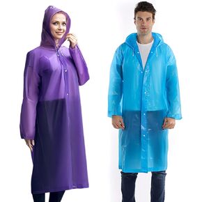 2pcs Rain Ponchos for Adults Reusable, as rain coats or rain gear for Men and Women, Perfect for Camping, Hiking or Traveln Coat