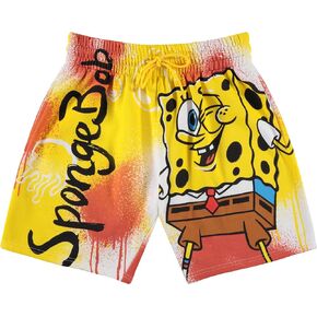SpongeBob SquarePants Mens Basketball Shorts - Spongebob, Patrick, Mr Krabs, Squidward - Spongebob Cotton Embroidery Shorts