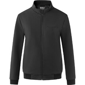 Ubon Scrub Jacket for Women Warm Up Medical Uniforms Coat Zip Front Professionals Stretch Workwear