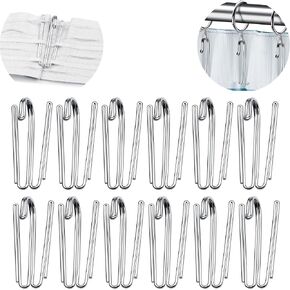 50 Pieces Metal Curtain Hooks Pinch Pleat Header Tape Pins Heavy Duty Deep Prong Hooks