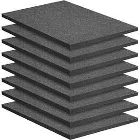 DECOHS 8 Pcs Polyurethane Foam Sheets- 2 Sizes Cuttable Foam Inserts for Cases- Packing Foam Pads for Toolbox Camera Storage and Crafts