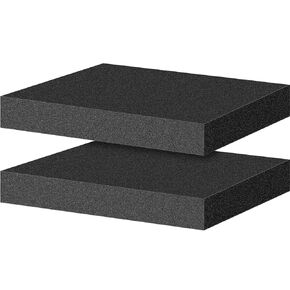 ToLanbbt Polyurethane Foam Sheets, 2P 16 x 12 x 1.6 Inch Cuttable Tool Box Case Foam Inserts Paddings, Black Cushion Foam Packing Pads for Case Toolbox Game Box Craft Camera Storage