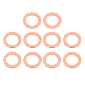 uxcell uxcell10pcs 24mm x 18mm x 2mm Flat Ring Copper Crush Washer Sealing Gasket Fastener