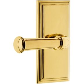Grandeur 825362 Carre Plate Georgetown Lever in Vintage Brass, Privacy 2.375