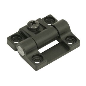 Southco E6-10-301-20 Series Adjustable Torque Position Control Hinge with Holes, Acetal Copolymer, 1.69" Leaf Height, 6.99 in-lbf Symmetric Torque, Black, Pack of 1