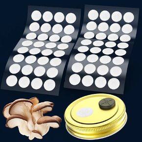 Synthetic Filter Paper Stickers 58 mm 0.3 μm PTFE Filter Disc Strong Adhesive Patch for Mushroom Cultivation (24pcs)