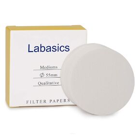 Qualitative Filter Paper Circles, 110 mm Diameter Cellulose Filter Paper with 15-20 Micron Particle Retention Medium Filtration Speed, Pack of 100