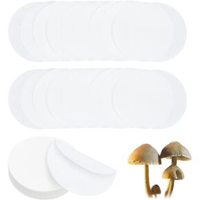 GORGECRAFT 100PCS 90 mm Qualitative Synthetic Filter Discs Cellulose Filter Paper Circular Funnel Filters Medium Speed Extract Filtration Ashless for Buchner Funnel Mushroom Cultivation