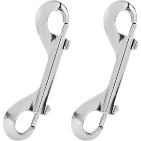 2pcs Double Ended Bolt Snap Hooks, 4.6 Inch Zinc Alloy Snaps Hook Heavy Duty 220lbs Weight Capacity Metal Chain Clips Trigger Snap Clip for Farm, Bucket, Dog Leash, Key Chain, Horse Gear