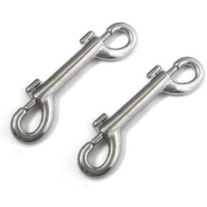 2-Pack 316 Stainless Steel Double Ended Bolt Snap Hook 3-1/2'' Double End Bolt Snaps Hooks Scuba Diving Clips Marine Grade for Water Bucket/Dog Leash/Pet Feed Bucket & Hammock/Horse Tack and More