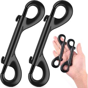ERKOON Extra Large 4-7/10inch Double Ended Bolt Snaps Hooks 220lbs Load Capacity Zinc Alloy Double Sided Clips Heavy Duty Trigger Snap for Dogs Leashes/Water Bucket/Horse Feed/Hammocks (2 Pack)