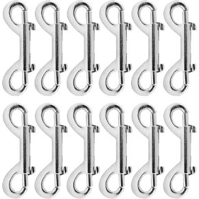 6 قطع 2.7 بوصة خطاف ذو طرفين مزدوجين، مشابك سلسلة خطاف مزدوجة من سبائك الزنك لمقود الكلاب وسلسلة مفاتيح وحصان وجراج تغذية الحيوانات الأليفة، فضي in Kuwait