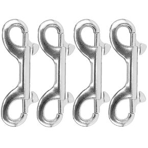 Atibin Ended Double Bolt Snaps Large Stainless Steel Bolt Snap Hooks Clips Trigger Snap Bolt Hook 3 inch 4Pcs