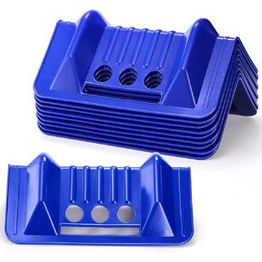 Dicunoy 10 Pack Flatbed Edge Protectors, Thick Cargo Edge Protectors, Plastic V Shaped Tie Down Strap Corner Protectors Used with Webbing, Blue Cargo Load Protector for Pallets, Trailer, Truck
