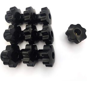 Star Knob, 10 Pcs M8 Star Through Hole Knob, Knurled Thread Clamping Knob, Clamping Handle, Star Hand Knobs, Black Plastic Screw-On Handle Clamping Nuts Knob, Threaded Hand Knob in Kuwait